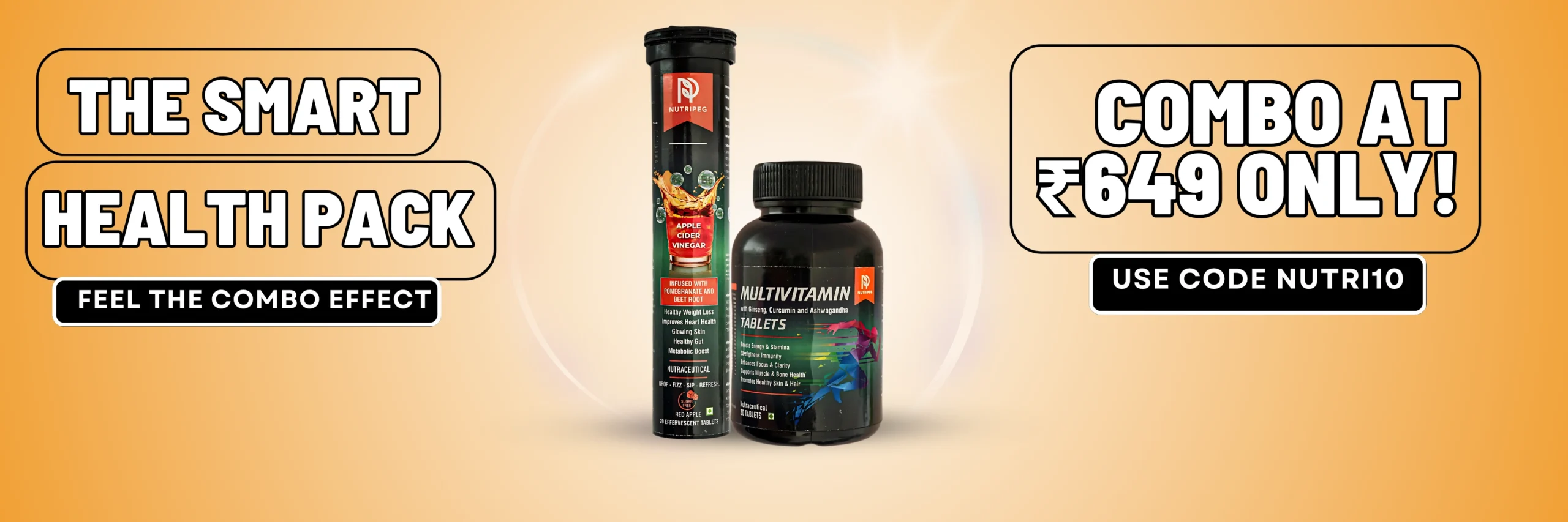 Nutripeg | Apple Cider Vinegar & Multivitamin Tablets for Wellness