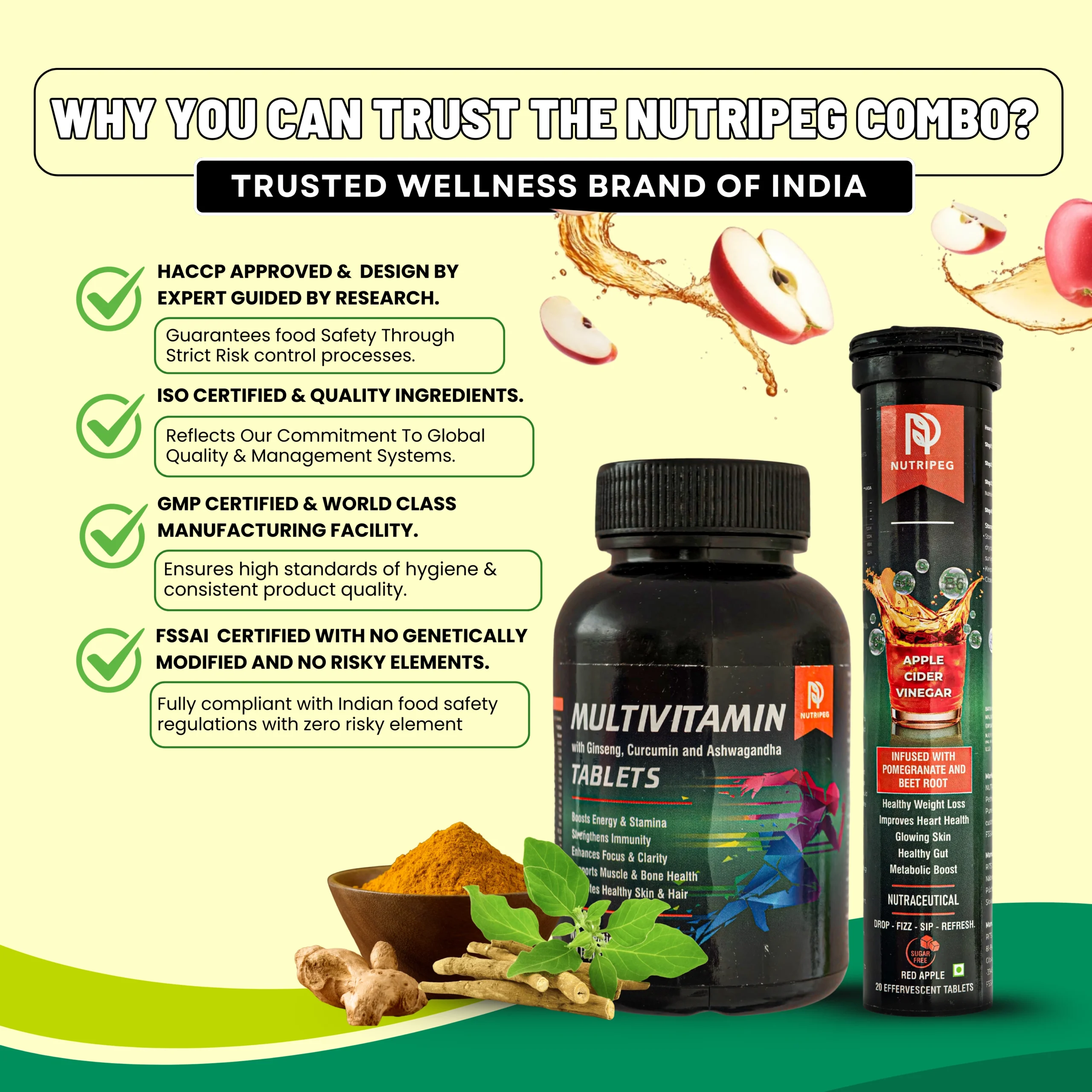 Nutripeg | Apple Cider Vinegar & Multivitamin Tablets for Wellness