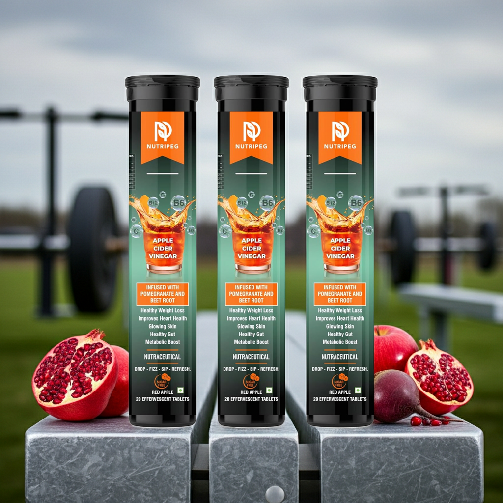 Nutripeg Apple Cider Vinegar Tablets | Infused with Pomegranate & Beetroot